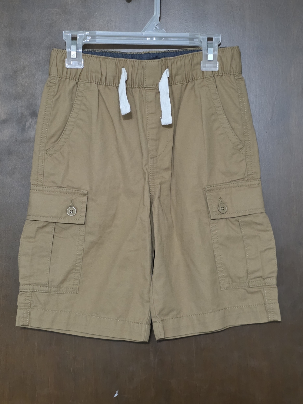 Lucky Brand Kid's Cargo Shorts in Khaki with White Drawstring